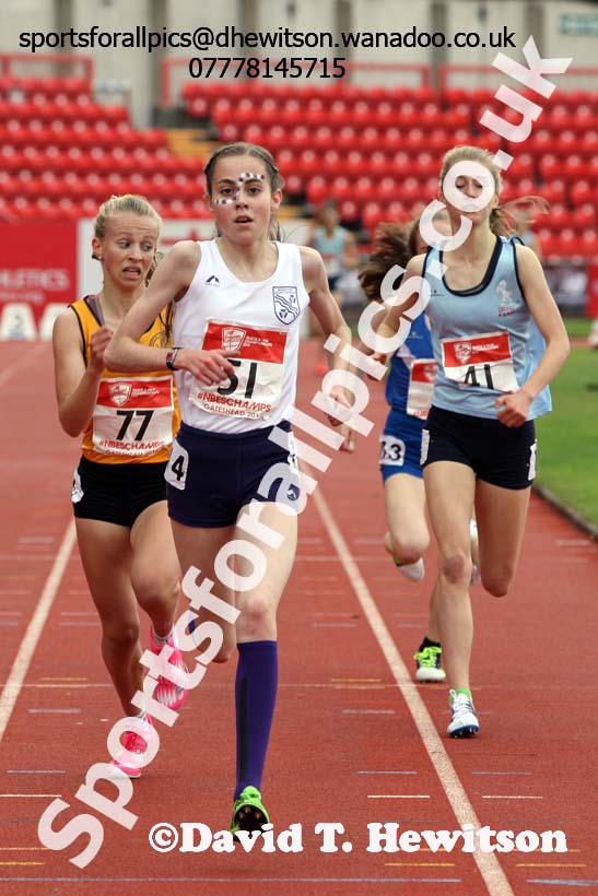 Inter girls 3000 metres, English Schools Track and Field. Photo: David T. Hewitson/Sports for All Pics